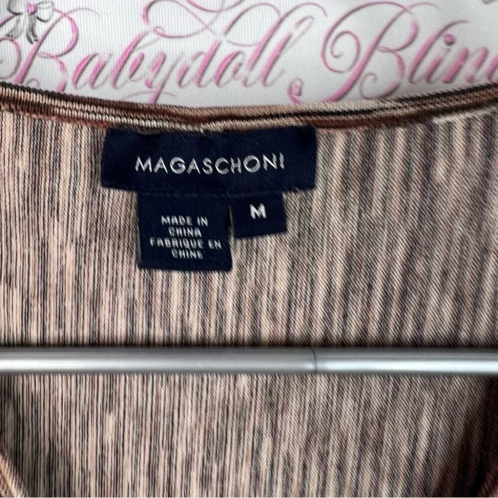 Magaschoni tank top stripes Multitone brown cream Sleeveless Tank Top - Picture 6 of 7